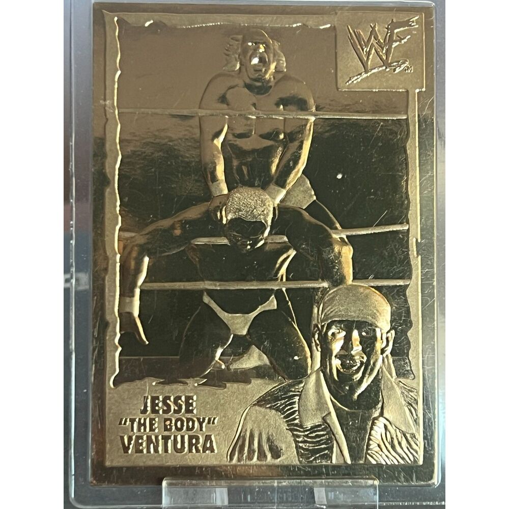 Vintage Danbury Mint 1999 WWF Wrestling 22kt gold card Jesse The Body Ventura